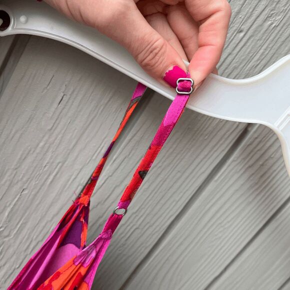 Anthropologie Handkerchief Hem Colorblock Floral Slip Dress Flex Size - Picture 11 of 12